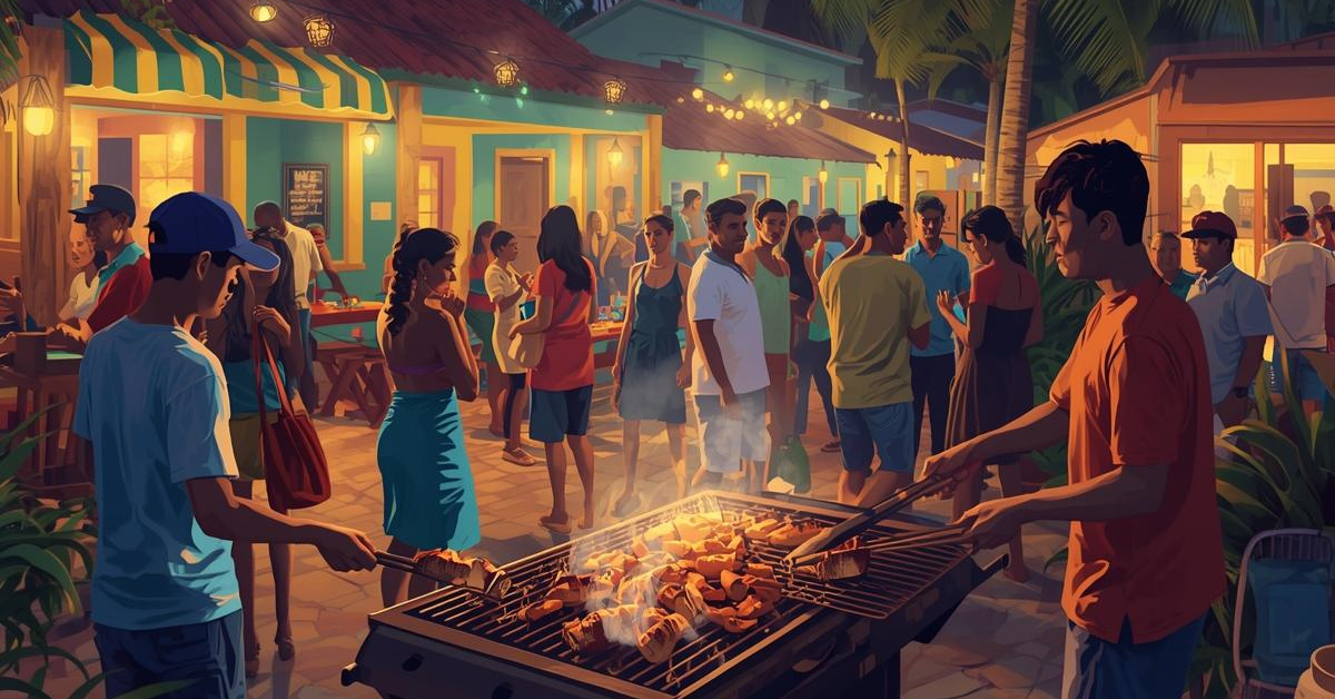AI-generated image of Caribbean-inspired grilling